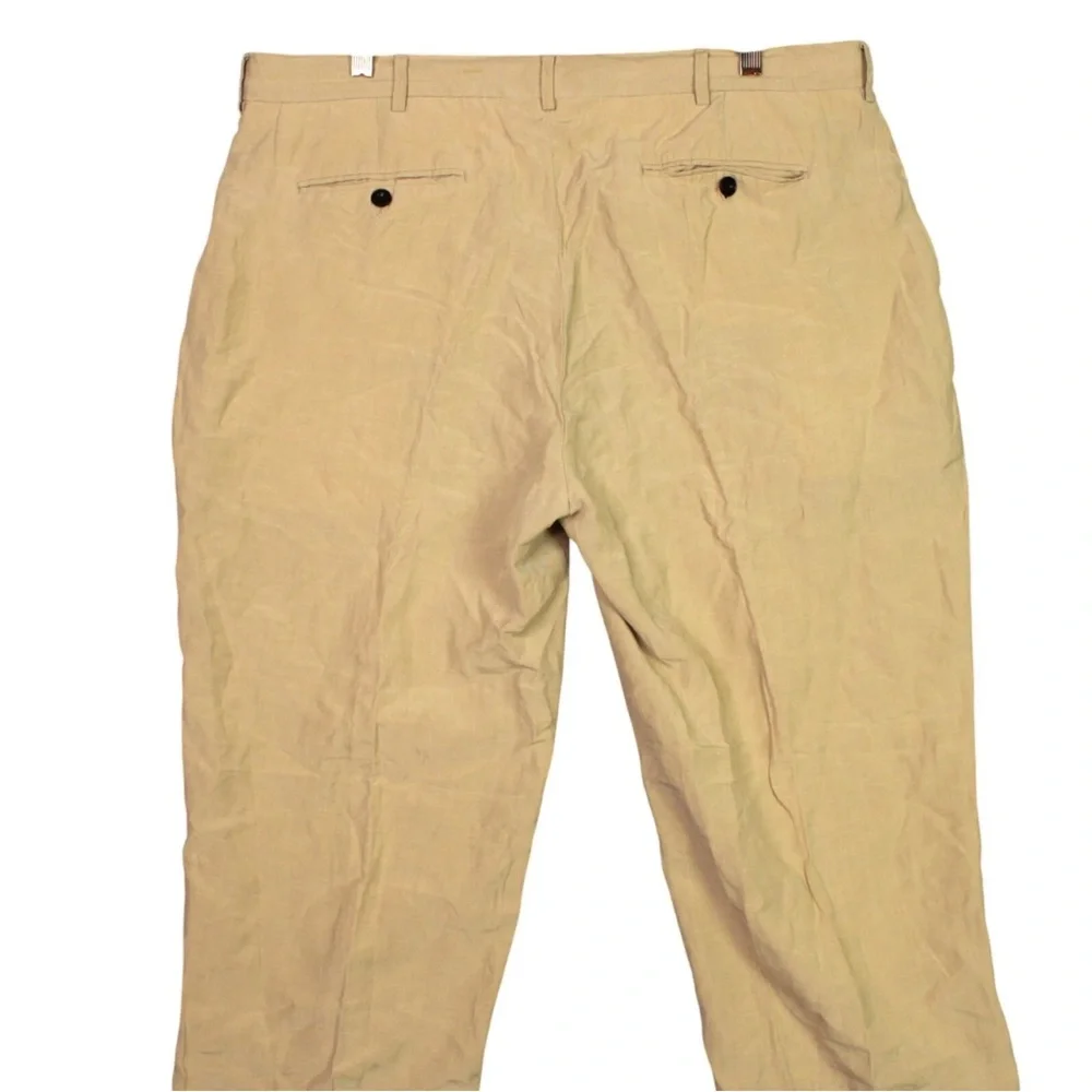 Vintage Polo Ralph Lauren Pant Mens 38x30 Beige Linen Silk Pockets Lightweight